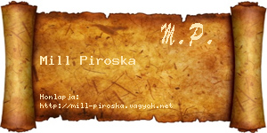 Mill Piroska névjegykártya